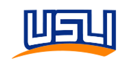USL logo in blue with an orange curved underline