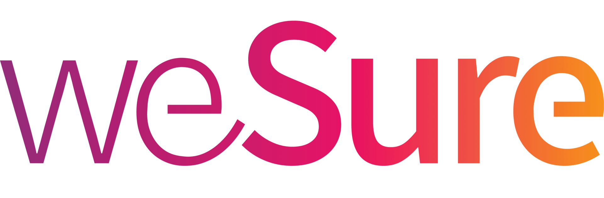 WeSure logo in magenta and orange text on a white background