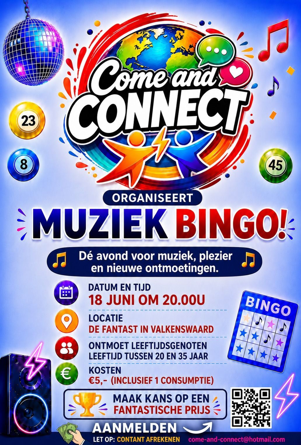 Muziekbingo van Come and Connect