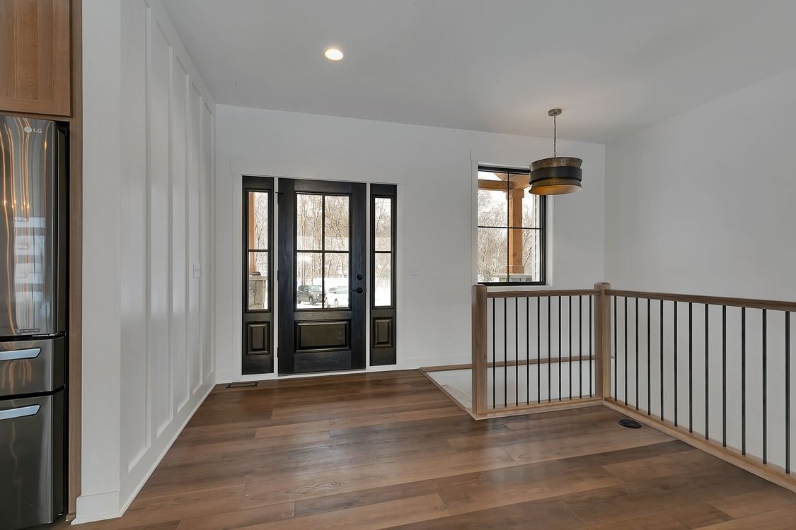 There is a staircase leading up to the second floor of the house.