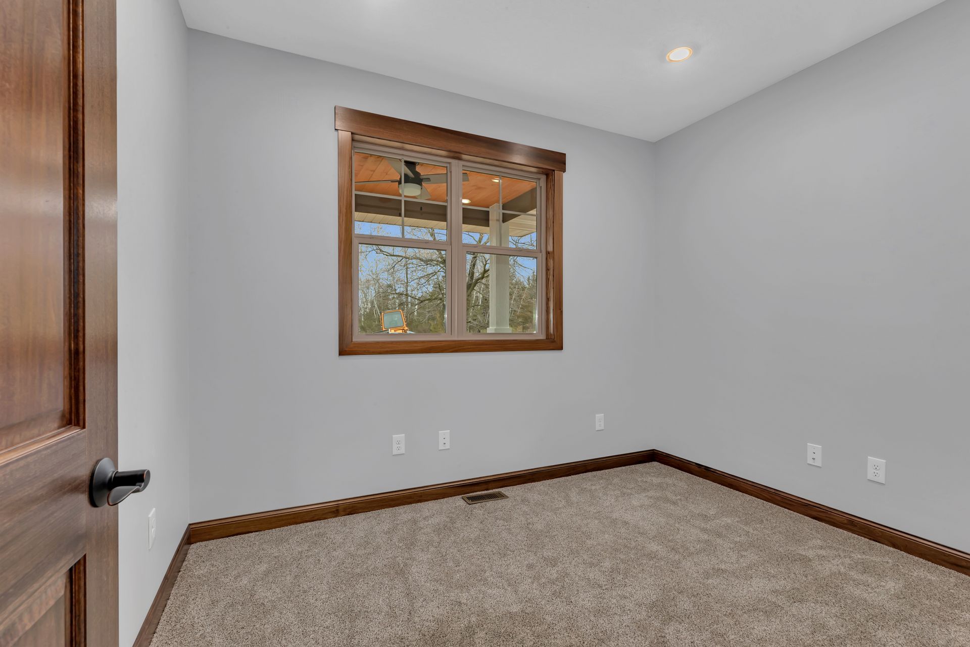 There is a window in the middle of the room.