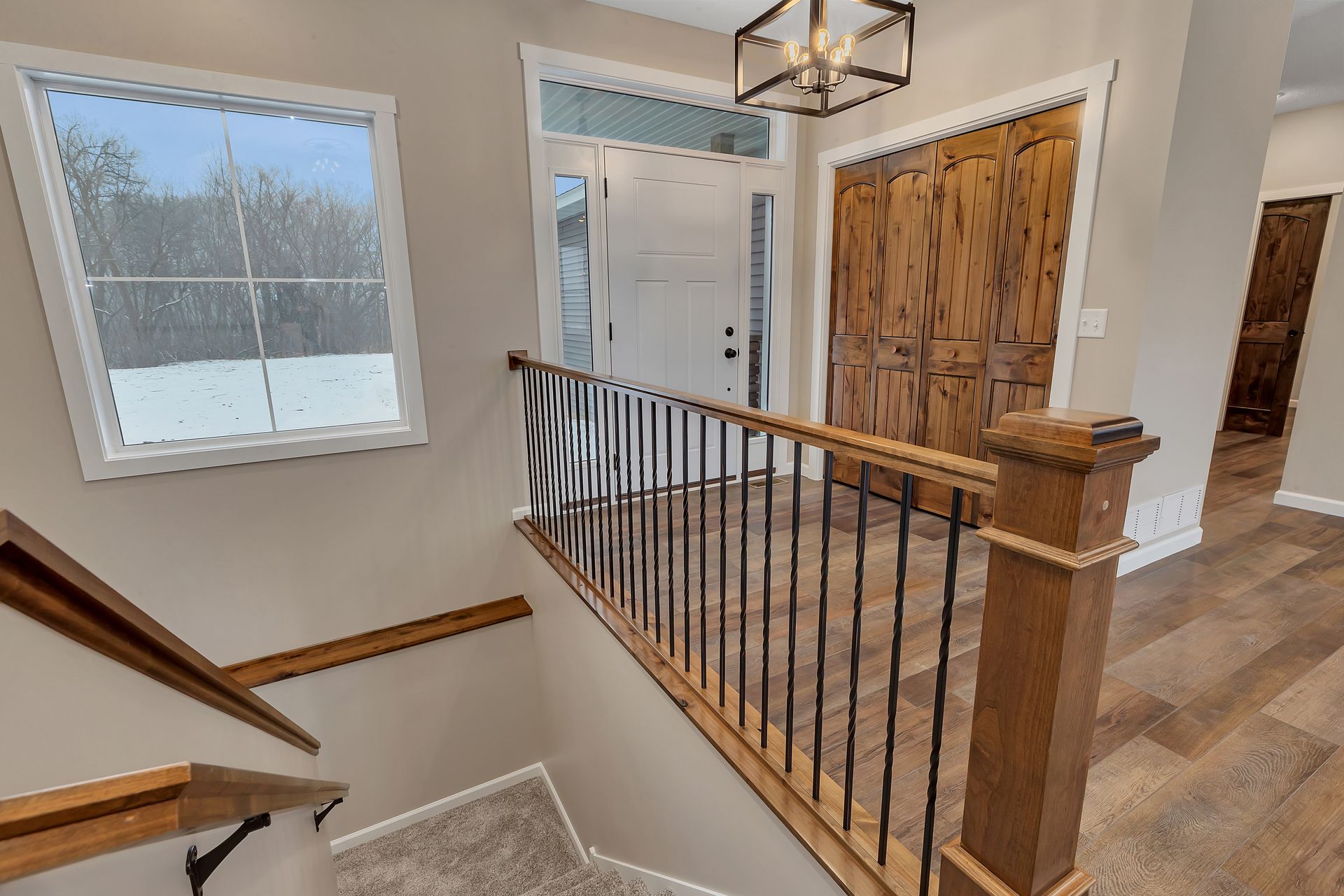 A staircase leading up to the second floor of a house.