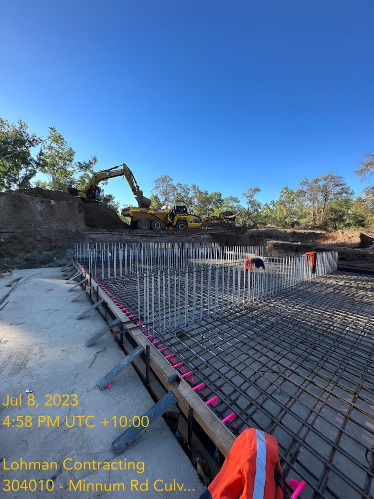 A Construction Site With A Bulldozer — Lohman Contracting in Emerald, QLD