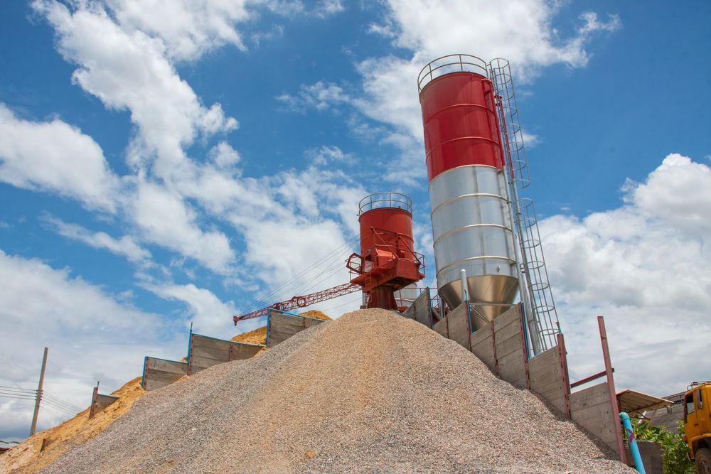 Industrial Silo and Gravel Pile — Lohman Contracting in Emerald, QLD