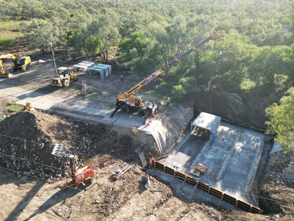 An Aerial View Of A Construction Site With A Lot Of Machinery — Lohman Contracting in Mount Isa, QLD