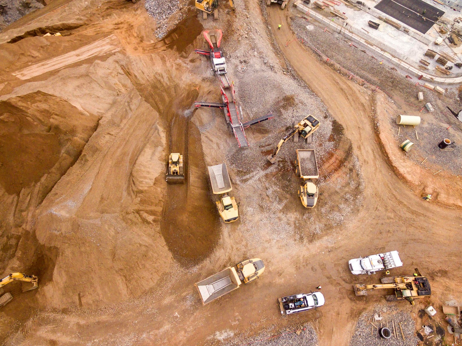 Trucks at the mining site— Lohman Contracting in Emerald, QLD