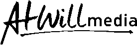 AtWill media logo in black script.