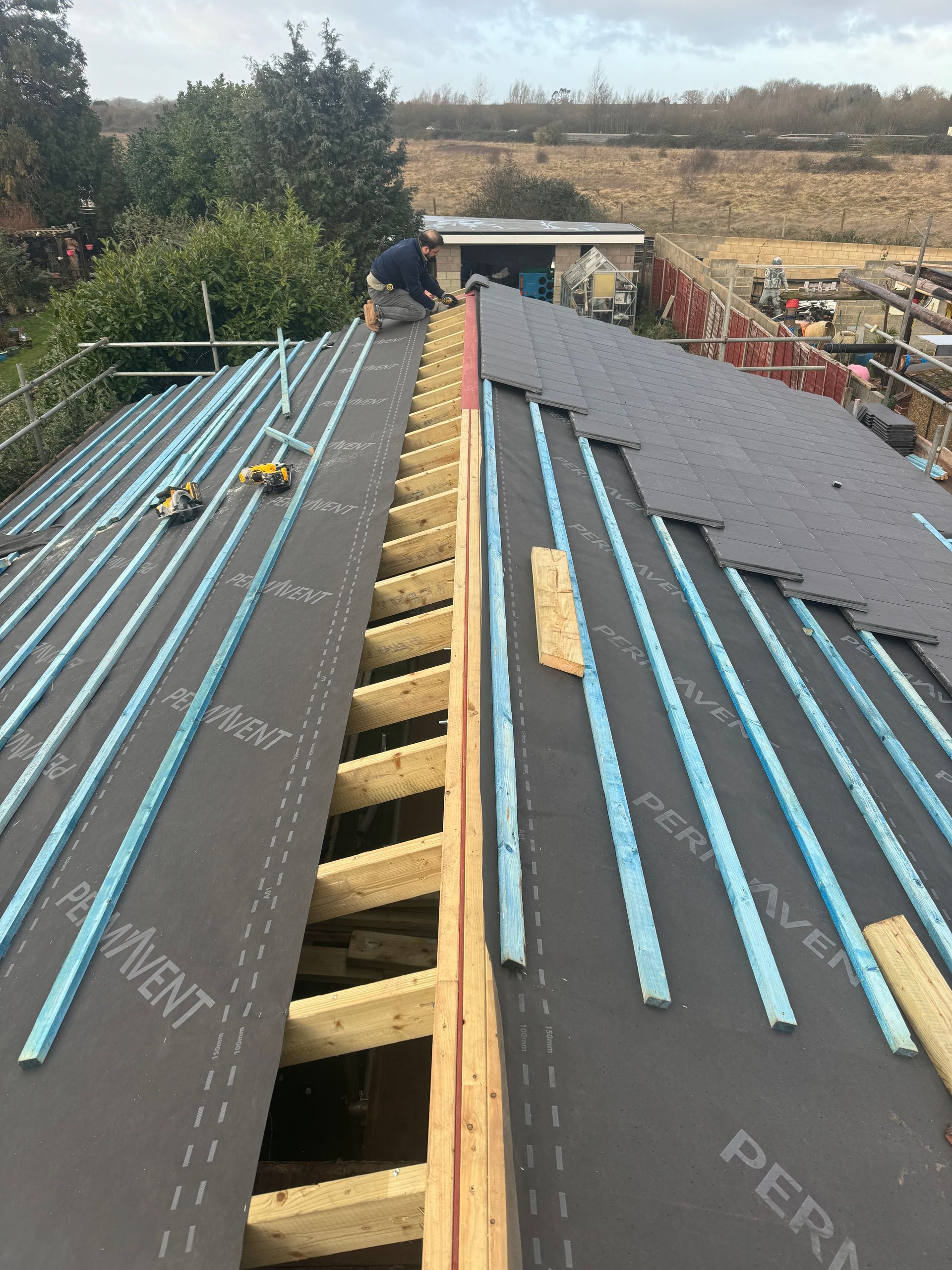 roof work on a loft conversion project