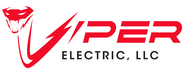 Viper Electric, LLC logo with red snake and lightning bolt on white background
