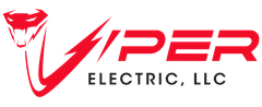 Viper Electric, LLC logo with red cobra and stylized red text on white background