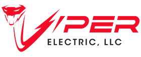 Viper Electric, LLC logo with red snake and lightning bolt on white background