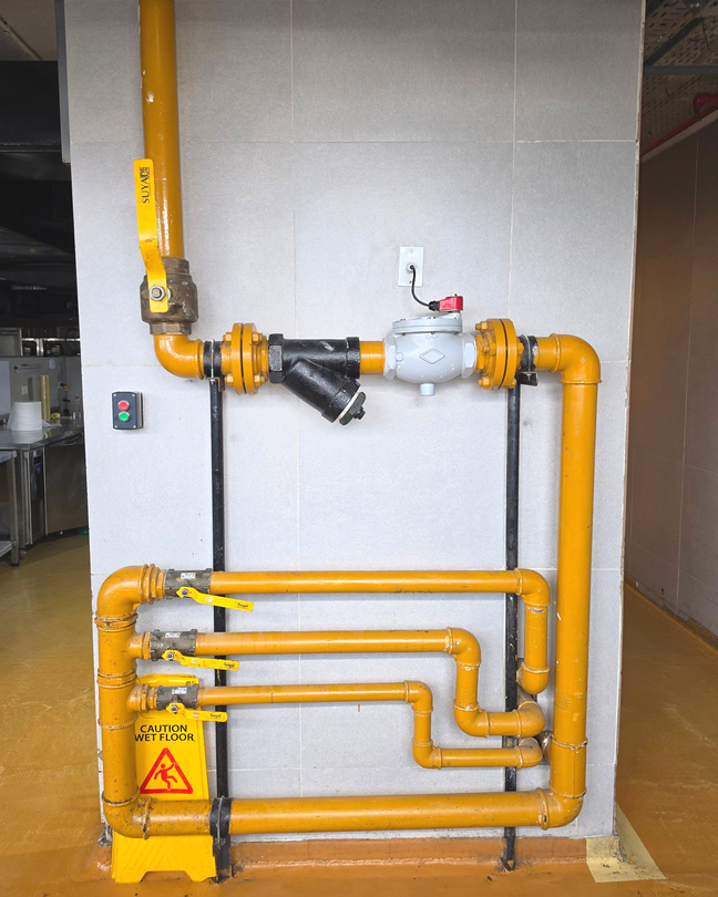 Planta de regulación y medición de gas con doble línea
