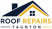 Logo for Bristol Roofing Pros. Text on navy blue and white, with a blue and gold rooftop design.