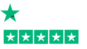 Green star above five green square stars, a review rating.