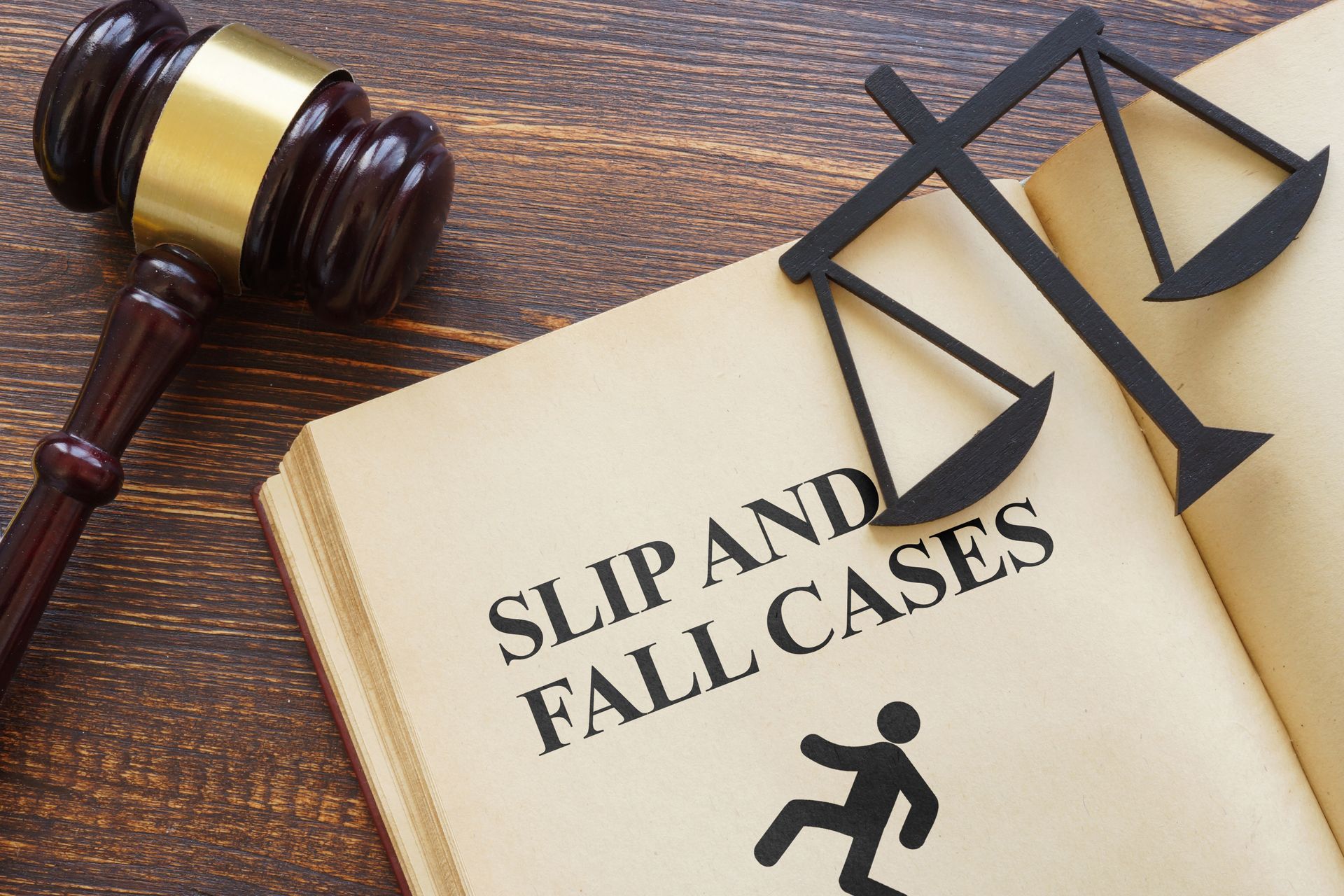 Slip and fall legal concept.