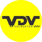 Logotipo circular amarillo con las letras negras “VDV” y la palabra “Volquetes” debajo.