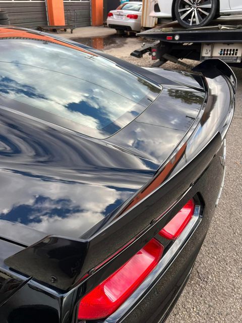 A black modern car.