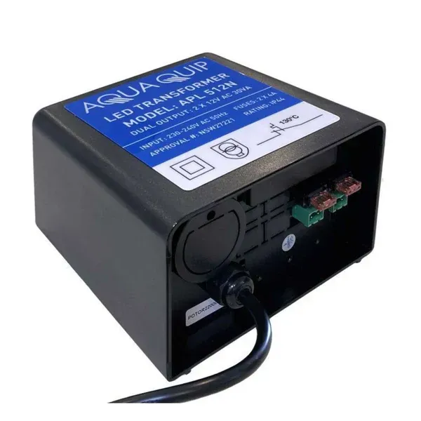 A black box that says aquaquip on it