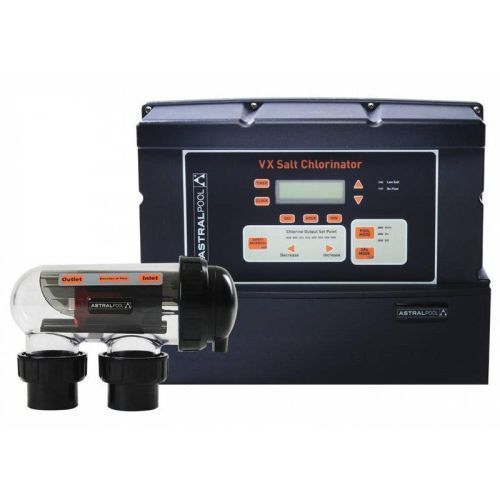 A vx salt chlorinator is shown on a white background.