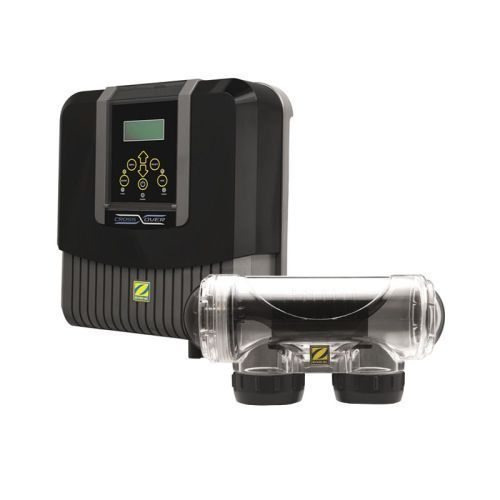 A picture of a swimming pool salt and chlorine system.