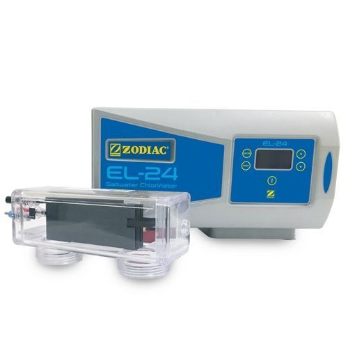 A zodiac el 24 swimming pool salt pump is shown on a white background.