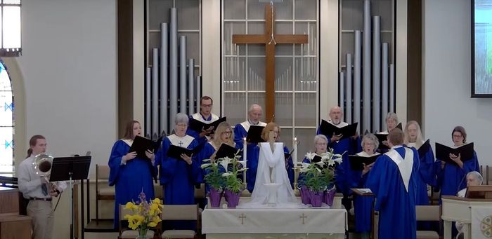 Image of chancel choir in choir loft