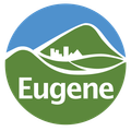 Eugene Rec Athletics logo with green, blue, and black stylized lettering and mountain graphic