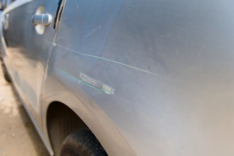 Scratch on a car