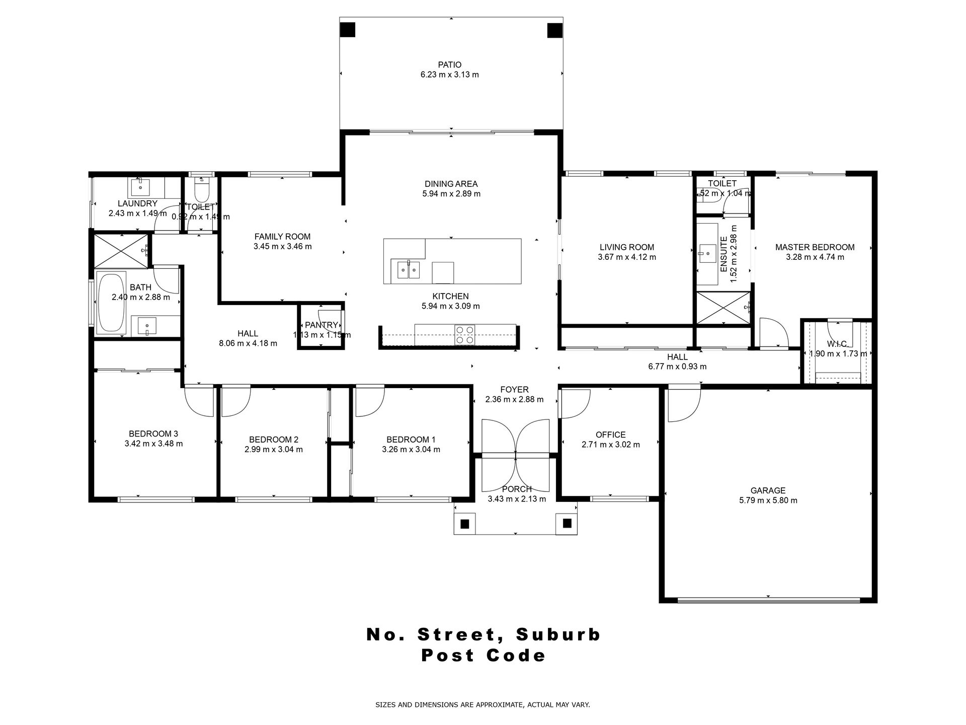 Floor Plan of a House With Various Rooms Labeled — MDSR Group In Manunda, QLD