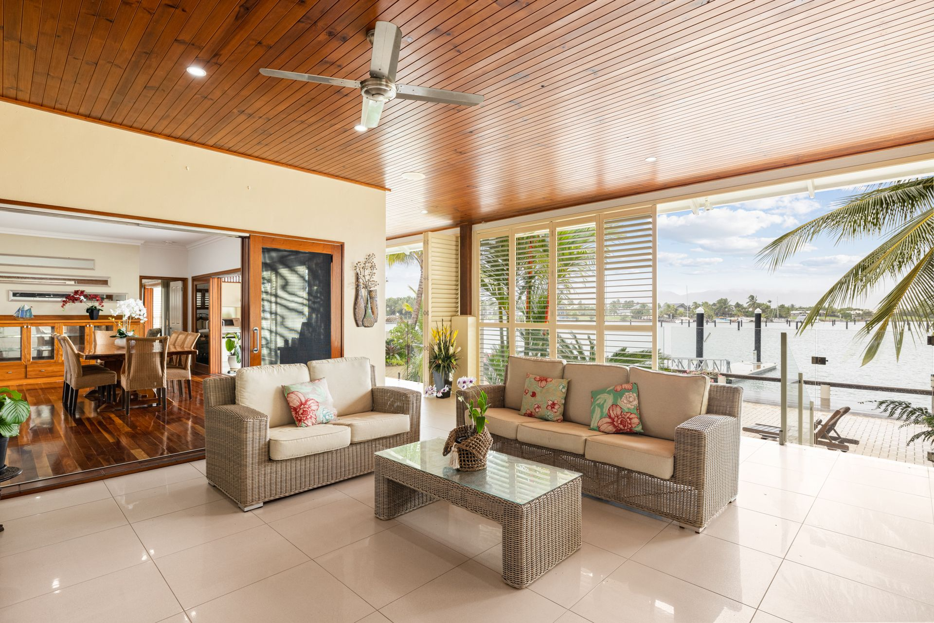Living Room With a Waterfront View — MDSR Group In Manunda, QLD