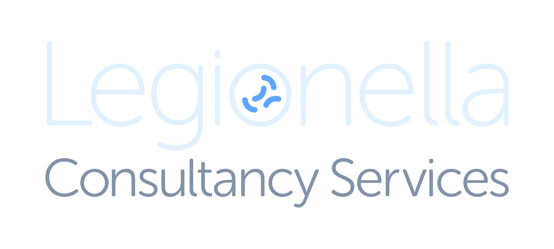 Logo for Legionella Consultancy Services in light blue and gray text with a circular icon.