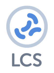 LCS logo with blue circular emblem and gray letters on a white background