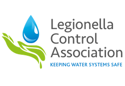 Legionella Control Association logo with blue water droplet, green leaf, and “Keeping Water Systems Safe” text