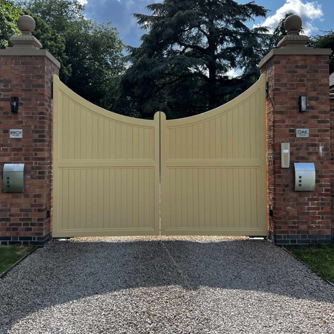 Steel framed with wood infills