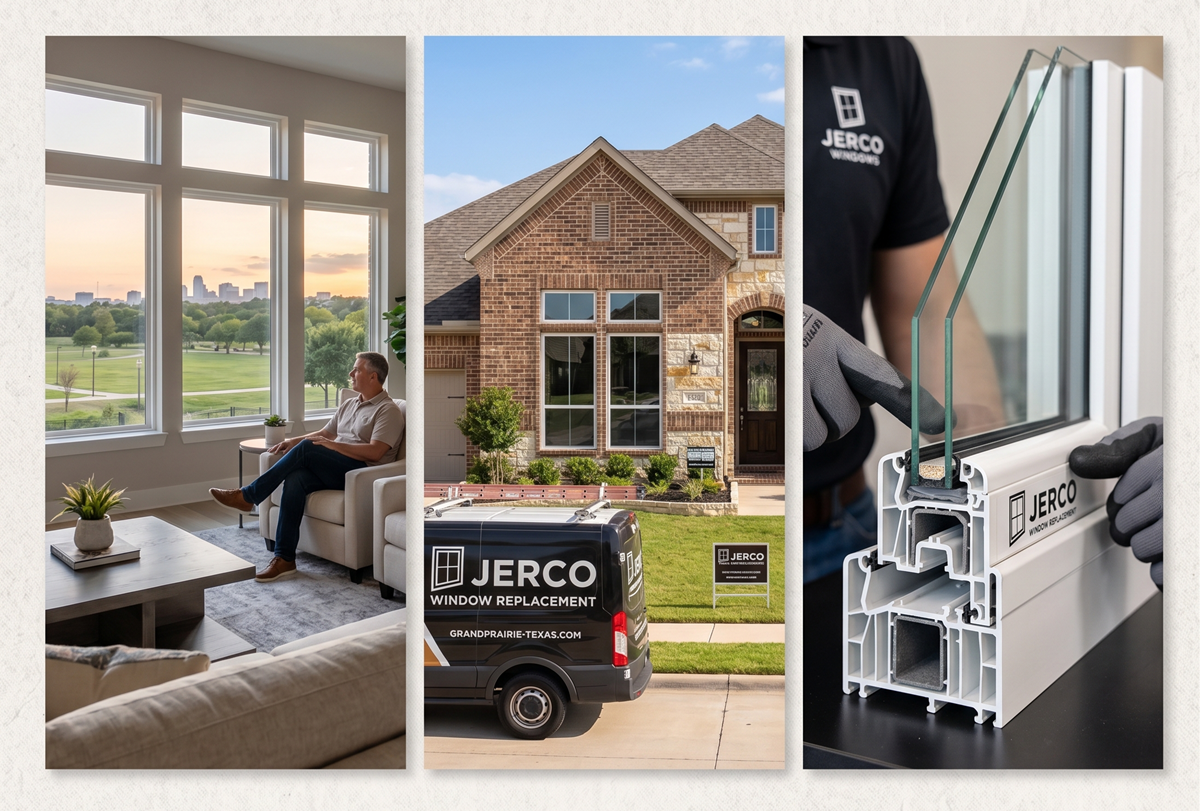 Exterior view of modern replacement windows featured in the Best Window Replacement Companies in Grand Prairie — 2026 Guide
