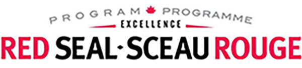 Red Seal logo: black and red text,