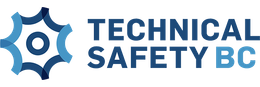 Technical Safety BC logo: blue gear graphic and text on white background.