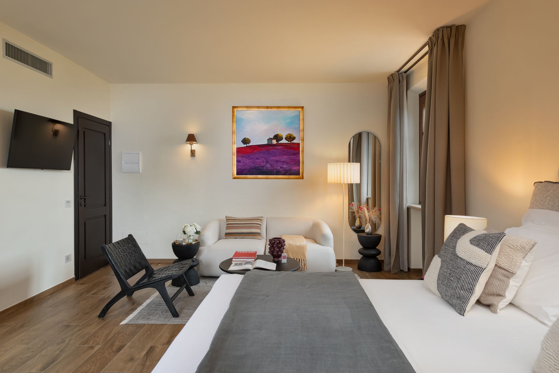 Colorful artwork in a Tuscan hotel.