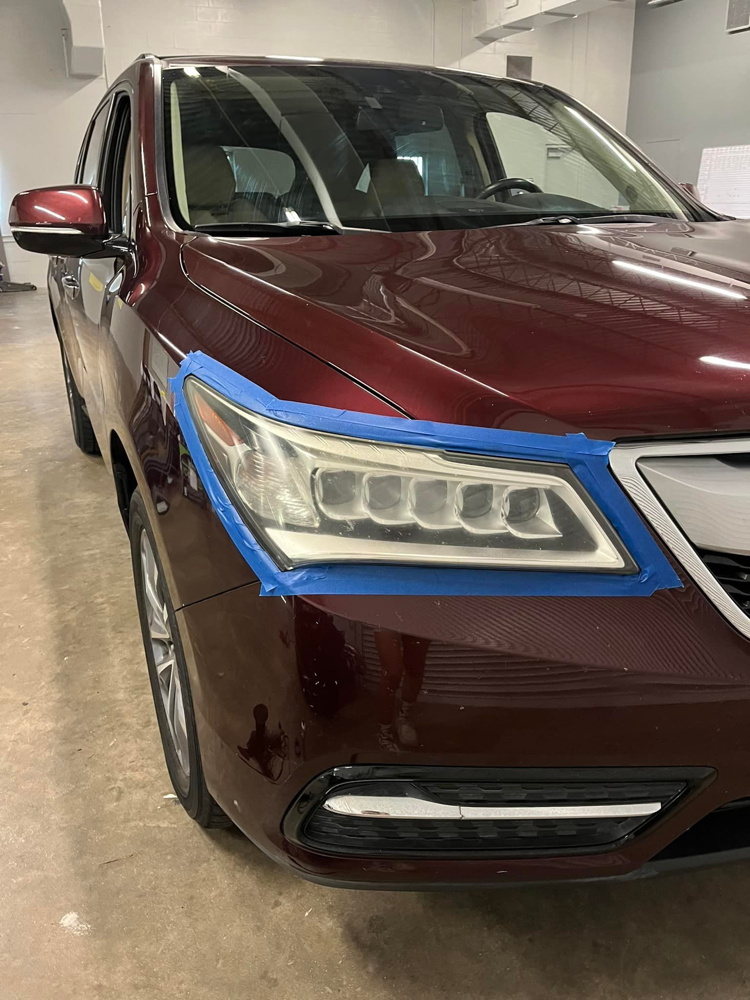 2014 Acura MDX Headlight Before