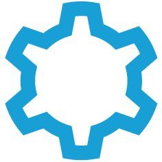 Icon blaues Zahnrad
