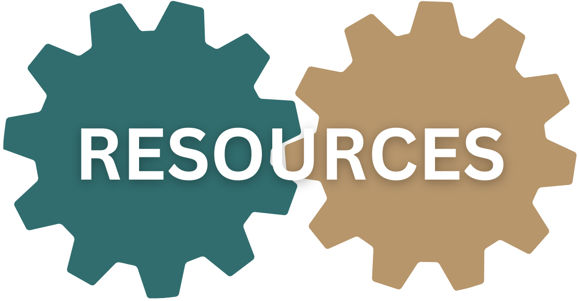 Two gears with the word resources on them