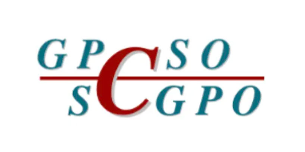 Un logo pour gpso sgpo est affiché sur un fond blanc