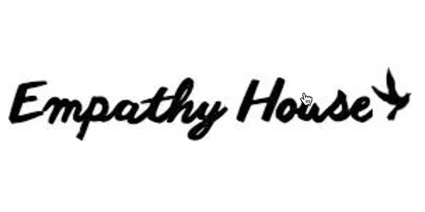 Un logo noir et blanc pour une maison d'empathie avec un oiseau dessus.