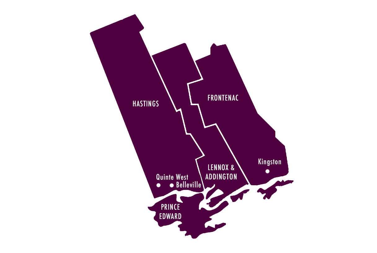 A purple map of the united states with a white border