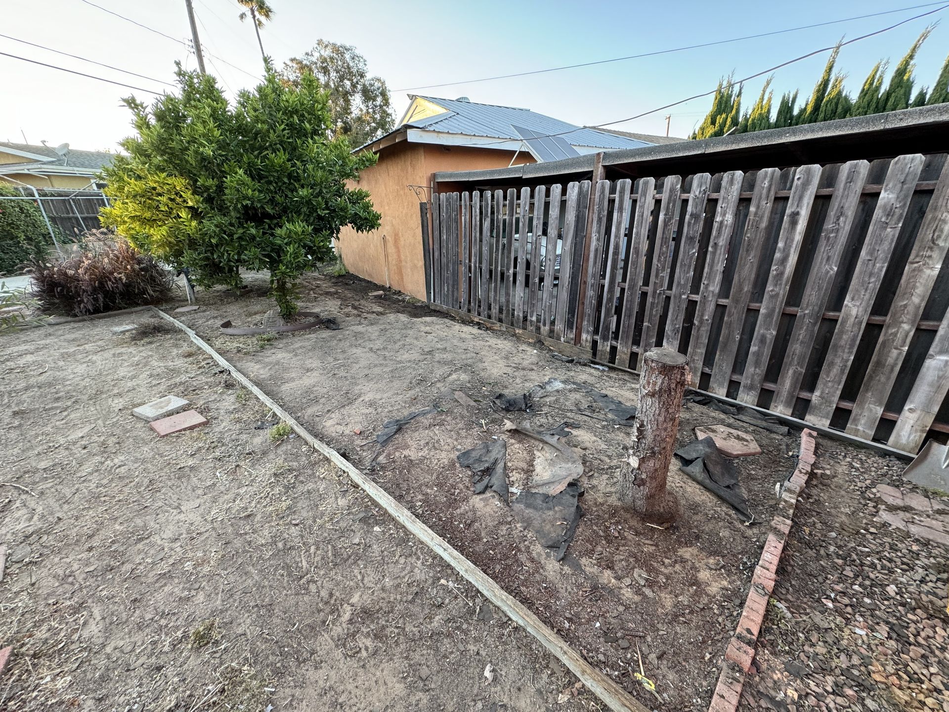 Backyard after a hoarder cleanout in Torrance