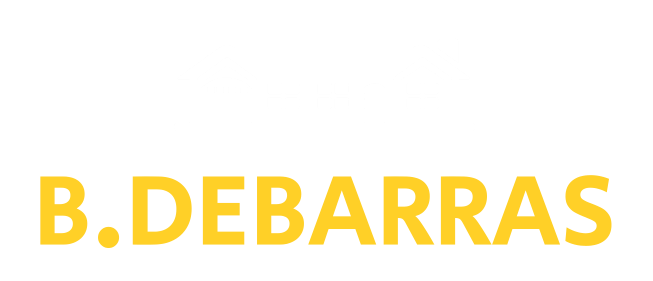 Le mot b.debarras est écrit en jaune sur fond blanc.