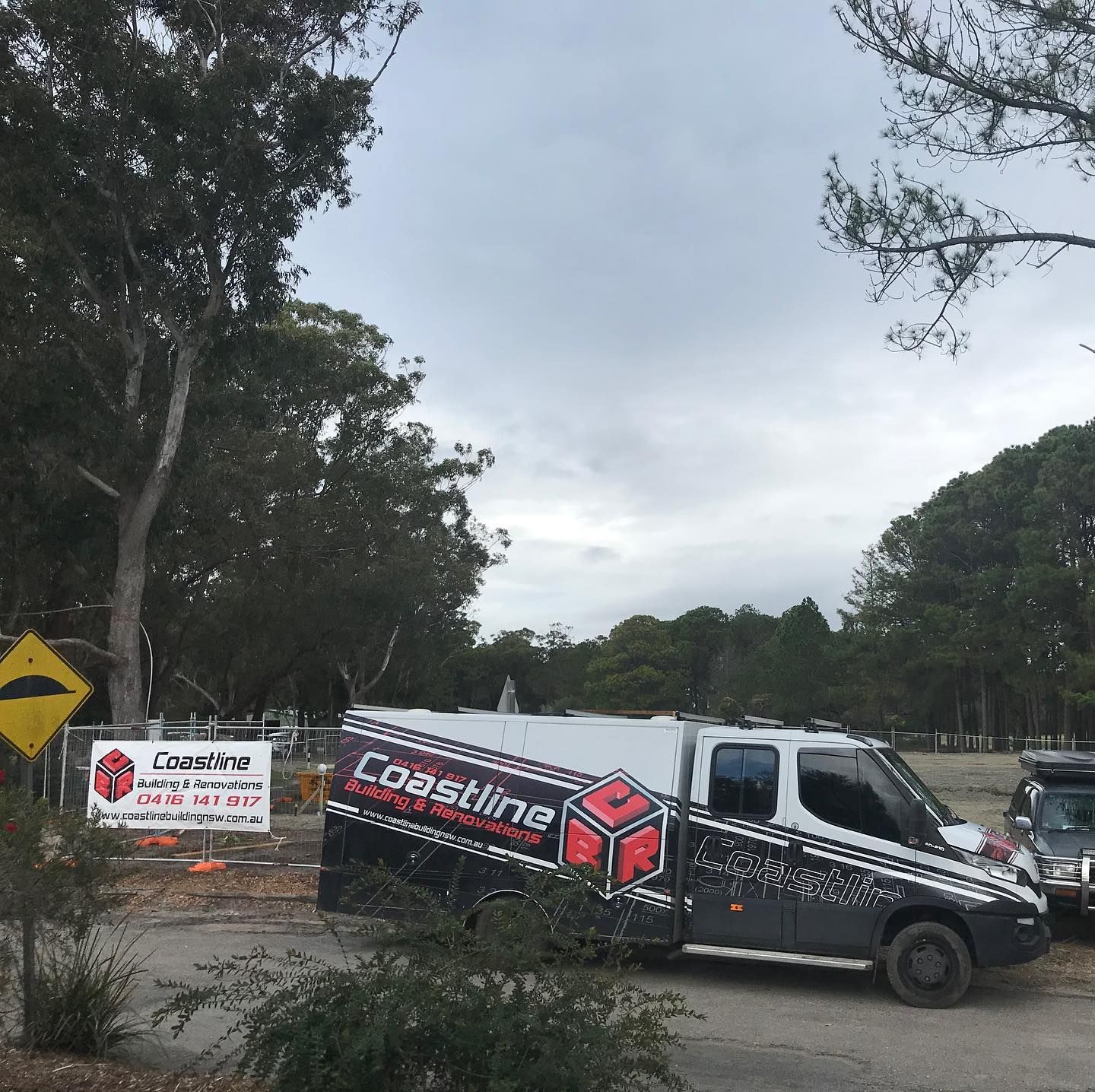 A Coastline Water Proofing Van Parked — Coastline Building & Renovations In Forster, NSW