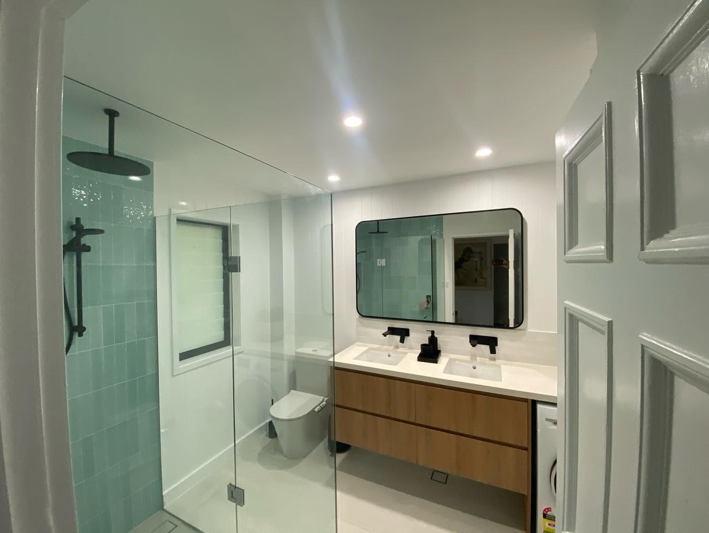 A Modern Bathroom with Shower — Coastline Building & Renovations In Forster, NSW