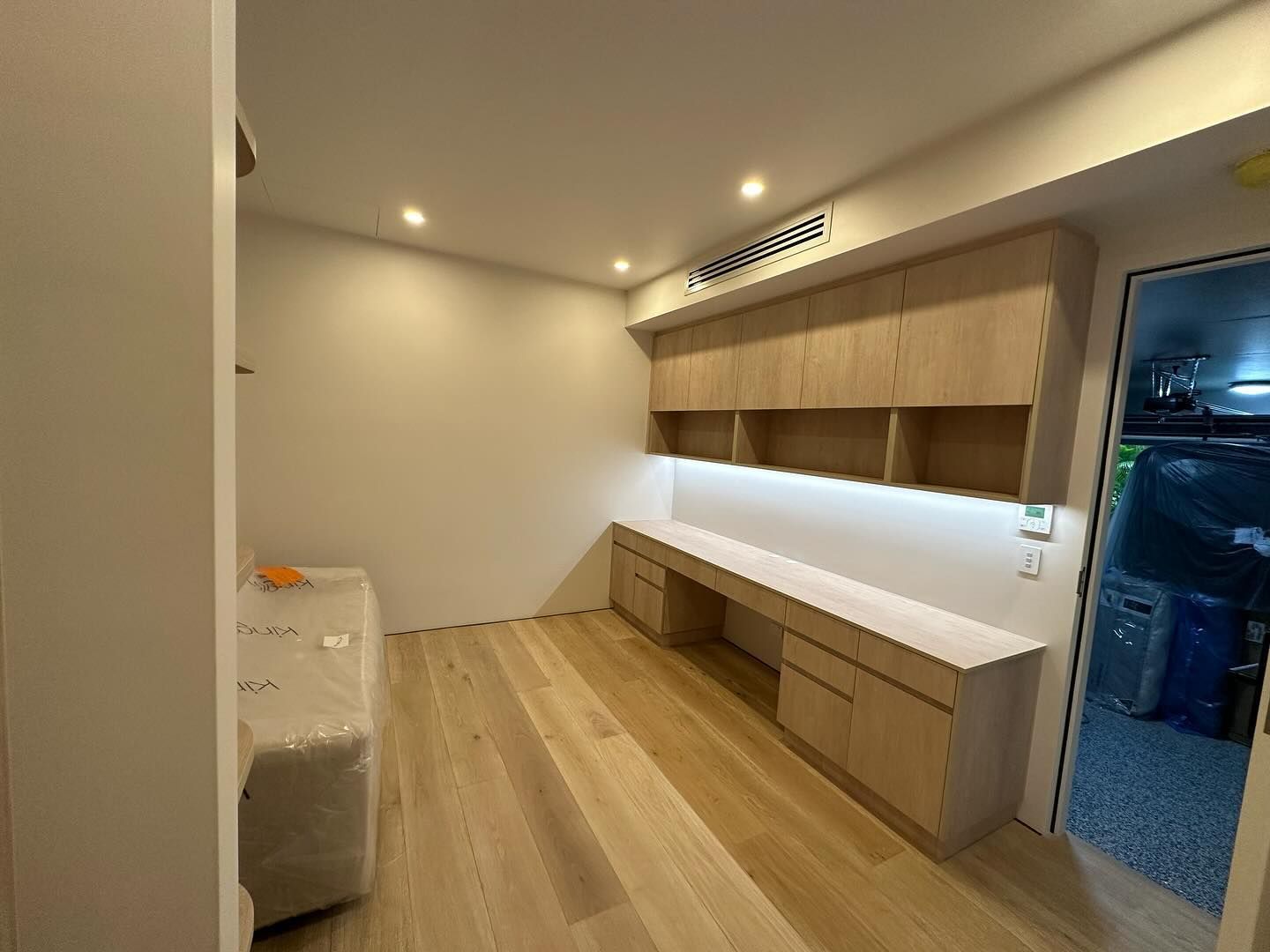 A Wooden Desk and Cabinets — Coastline Building & Renovations In Forster, NSW