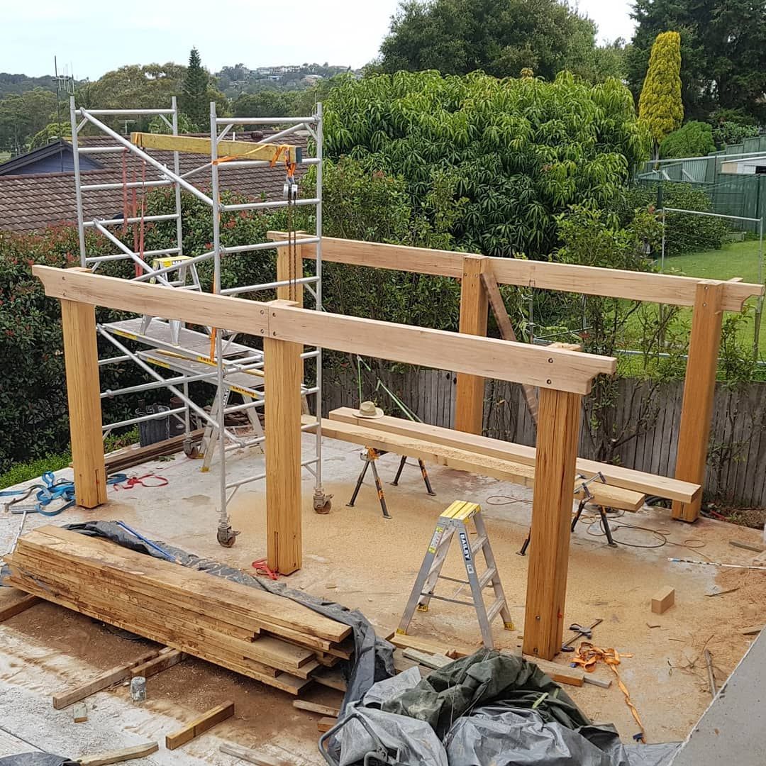 A Pergola Under Construction — Coastline Building & Renovations In Forster, NSW